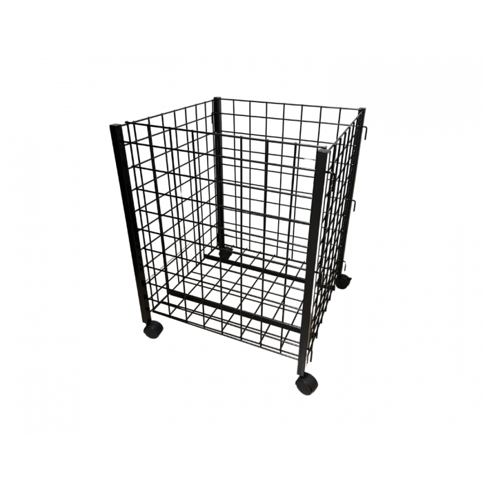 Black dumb bin on casters