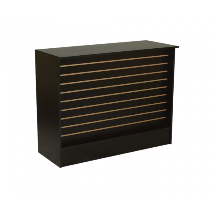black slatwall front wrap counter