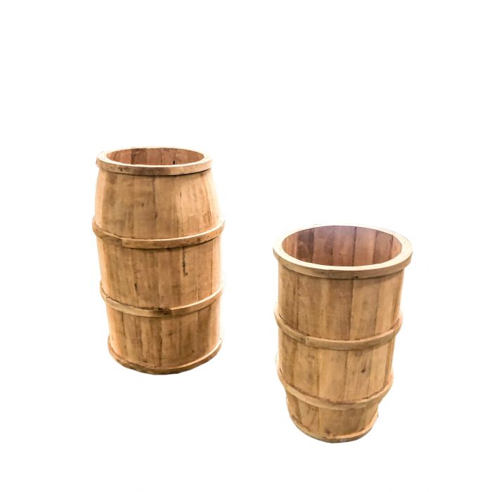 False Bottom Wooden Display Barrels