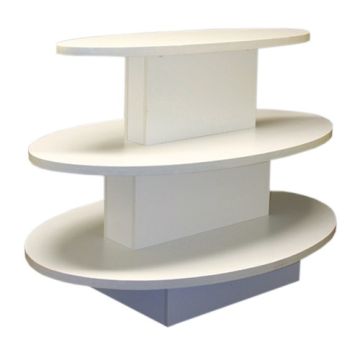 3 Tier Oval Table- White
