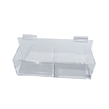 Clear Two compartment Slatwall Bin