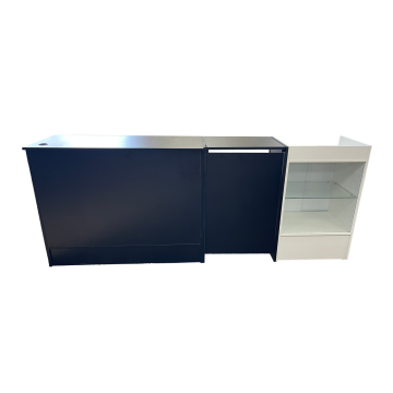 EMPLOYEE PASS THRU SWING DOORS - OPEN TOP AND BOTTOM - BLACK