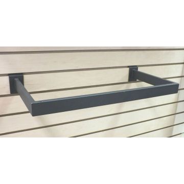 RECTANGULAR U-SHAPED SLATWALL HANGRAIL- BLACK