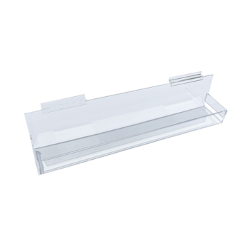 Long Acrylic Slatwall Shelf with Sides